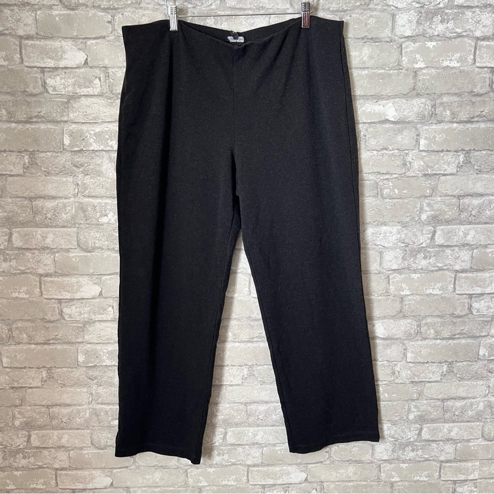 Eileen Fisher Women's XL Black Stretchy Viscose Straight Lego Pants. High Rise